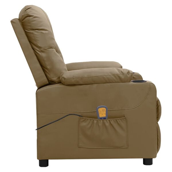 vidaXL Fauteuil de massage Cappuccino Similicuir