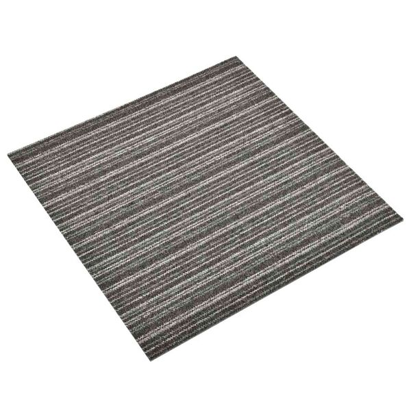 vidaXL Tapis 20 pcs Anthracite ray&eacute; 50 x 50 cm 100% Polypropyl&egrave;ne