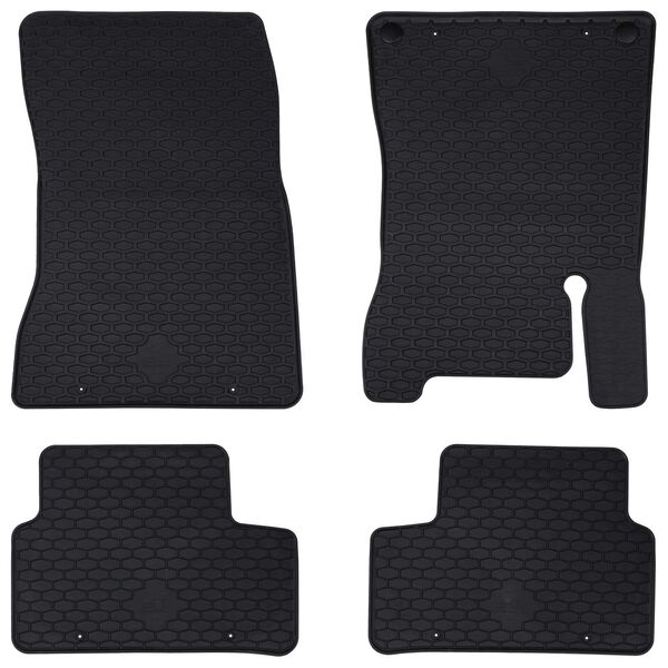 vidaXL Tapis de voiture 4 pcs Noir Caoutchouc