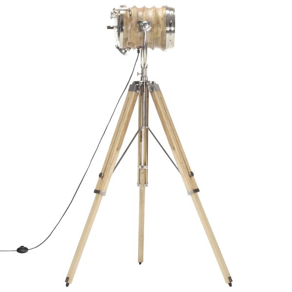 vidaXL Lampadaire &agrave; tr&eacute;pied bois de manguier massif 131 cm
