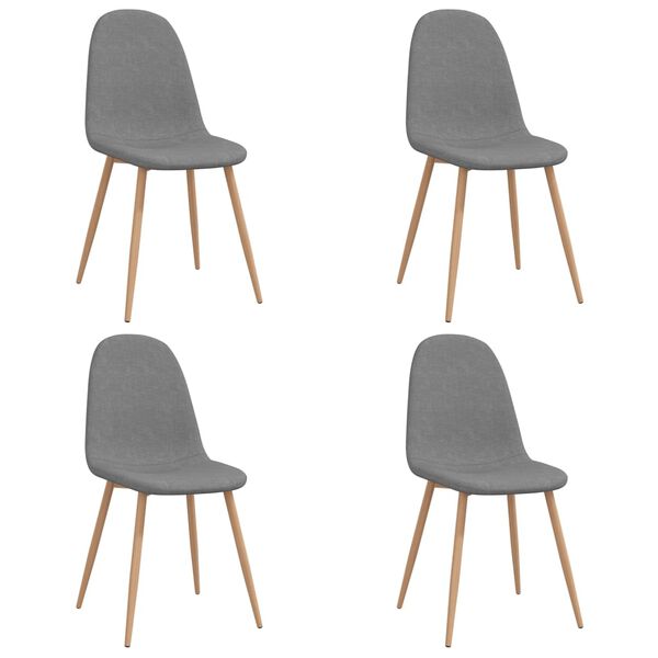 vidaXL Chaises &agrave; manger lot de 4 gris clair tissu
