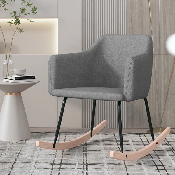 vidaXL Chaise &agrave; bascule Gris clair Tissu