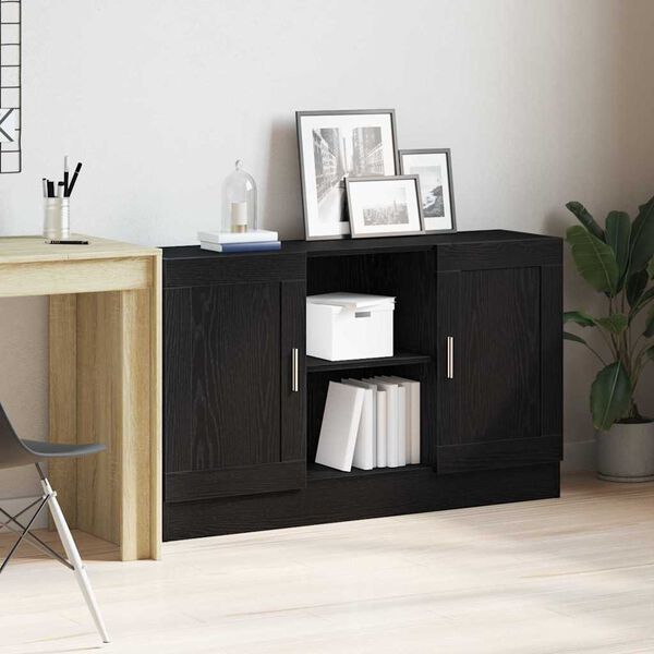 vidaXL Buffet Ch&ecirc;ne noir 120 x 30,5 x 70 cm Bois d'ing&eacute;nierie