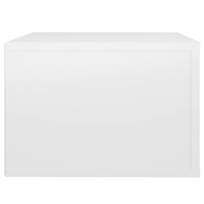 vidaXL Table de chevet murale Blanc brillant 50x36x25 cm