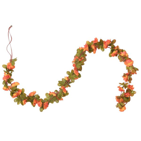 vidaXL Guirlandes de fleurs de No&euml;l 6 pcs orange 250 cm