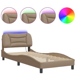 vidaXL Cadre de lit avec LED sans matelas Hvar cappuccino 80x200 cm