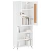 vidaXL Buffet haut Blanc 69,5x34x180 cm Bois d'ing&eacute;nierie