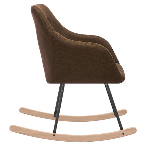 vidaXL Chaise &agrave; bascule Marron Tissu