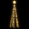 vidaXL Sapin de No&euml;l c&ocirc;ne 84 LED blanc chaud D&eacute;coration 50x150 cm
