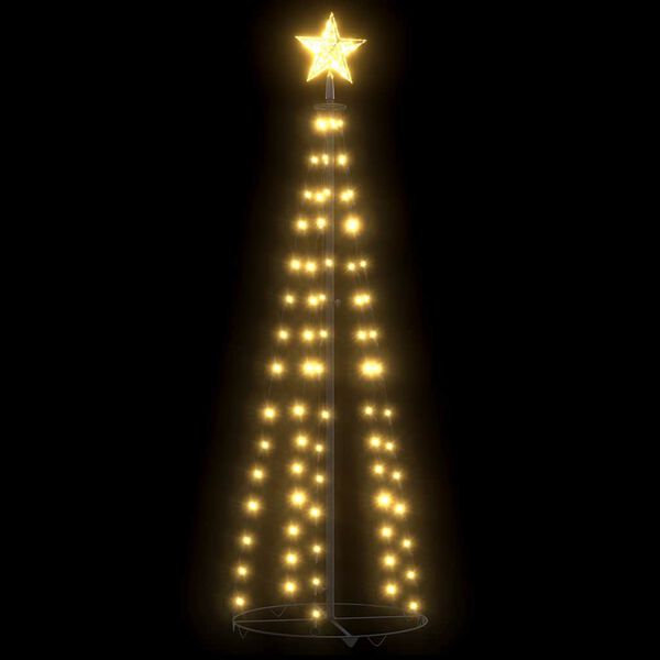 vidaXL Sapin de No&euml;l c&ocirc;ne 84 LED blanc chaud D&eacute;coration 50x150 cm