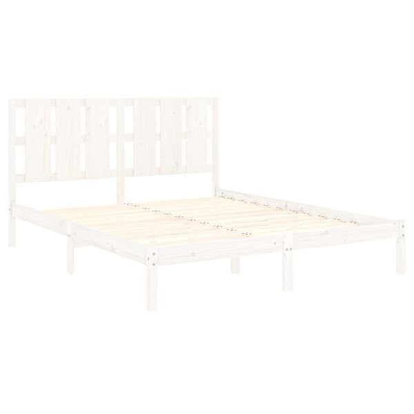 vidaXL Cadre de lit sans matelas blanc 160x200 cm bois de pin massif