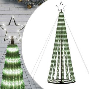 vidaXL Sapin de No&euml;l &agrave; LED 275 LED blanc froid 180 cm