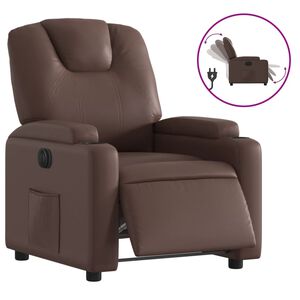 vidaXL Fauteuil inclinable &eacute;lectrique Marron Similicuir