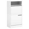 vidaXL Armoire &agrave; chaussures blanc 60x34x116 cm bois d'ing&eacute;nierie