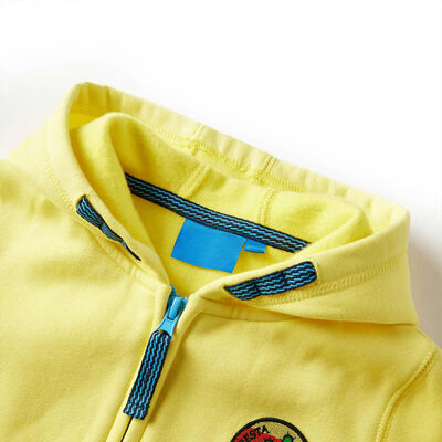 Sweat-shirt à capuche et fermeture éclair pour enfants jaune clair 92