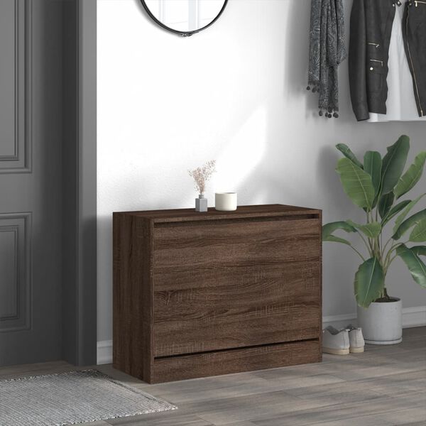 vidaXL Armoire à chaussures chêne marron 80x34x63 cm bois ingénierie