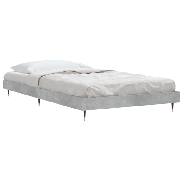 vidaXL Cadre de lit sans matelas gris b&eacute;ton 100x200 cm