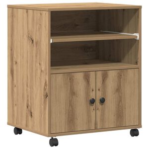 vidaXL Support d'imprimante Ch&ecirc;ne artisanal 60 x 48 x 74 cm