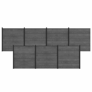 vidaXL Ensemble de Cl&ocirc;ture 7 pc 1218 x 186 cm WPC et Aluminium Gris
