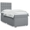 vidaXL Sommier &agrave; lattes de lit avec matelas gris clair 80x200 cm tissu