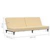vidaXL Canap&eacute;-lit &agrave; 2 places Cr&egrave;me Velours