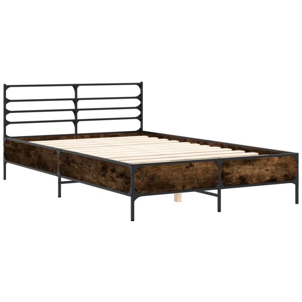 vidaXL Cadre de lit sans matelas ch&ecirc;ne fum&eacute; 140x200 cm
