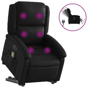 vidaXL Fauteuil inclinable de massage &eacute;lectrique noir similicuir