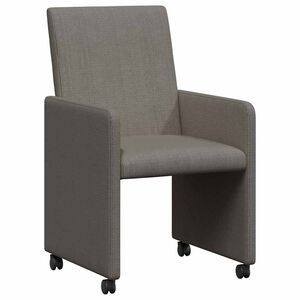 vidaXL Chaises de Salle &agrave; Manger avec Roues 2 pc Gris clair