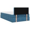vidaXL Cadre de lit ottoman avec matelas bleu fonc&eacute; 120x200 cm velours