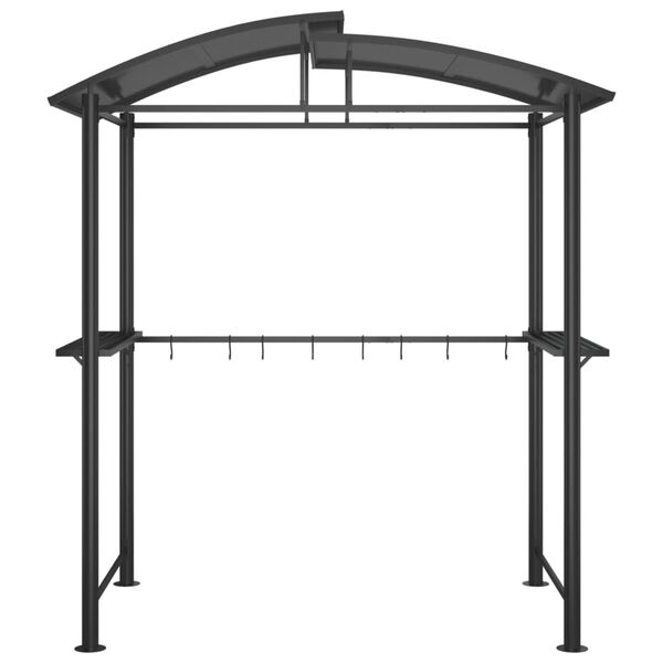 vidaXL Gazebo BBQ et &eacute;tag&egrave;res lat&eacute;rales anthracite 210x114x230cm acier