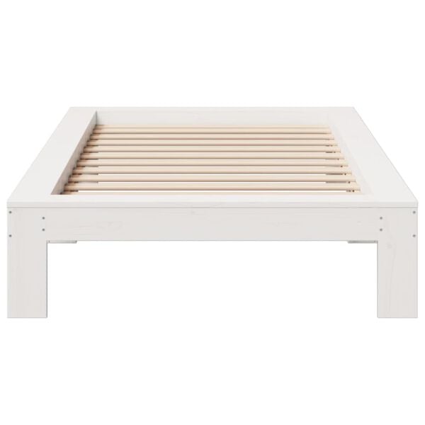 vidaXL Cadre de lit sans matelas blanc 100x200 cm bois de pin massif