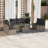 vidaXL Salon de jardin 8 pcs avec coussins gris r&eacute;sine tress&eacute;e