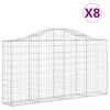 vidaXL Paniers &agrave; gabions arqu&eacute;s 8 pcs 200x30x100/120 cm Fer galvanis&eacute;