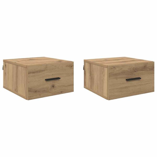 vidaXL Cabinet de chevet 2 pcs ch&ecirc;ne artisanal 35 x 35 x 20 cm