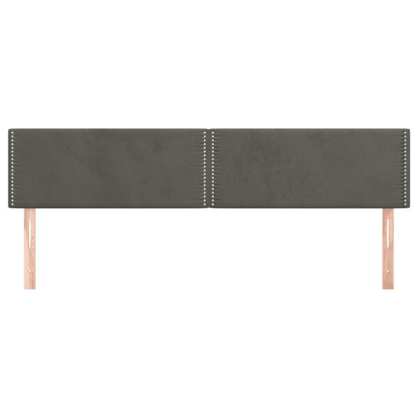 vidaXL T&ecirc;tes de lit Gris fonc&eacute; 160x5x78/88 cm Velours