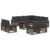 vidaXL Ensemble de canap&eacute; de jardin 12 pc Gris et Gris fonc&eacute; polyrotin