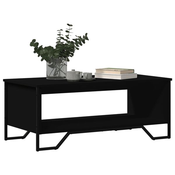 vidaXL Table basse noir 100x51x40 cm bois d'ing&eacute;nierie