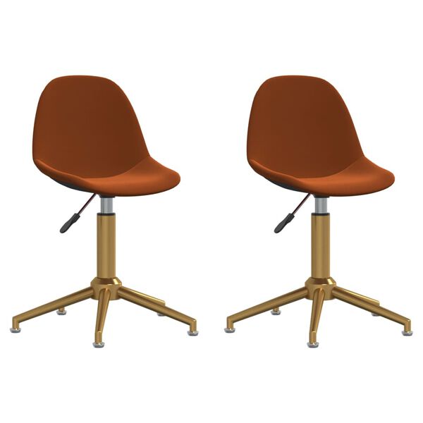 vidaXL Chaises pivotantes &agrave; manger lot de 2 Marron Velours