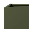 vidaXL Jardini&egrave;res 2 pcs vert olive triangulaire 40x34,5x70 cm acier