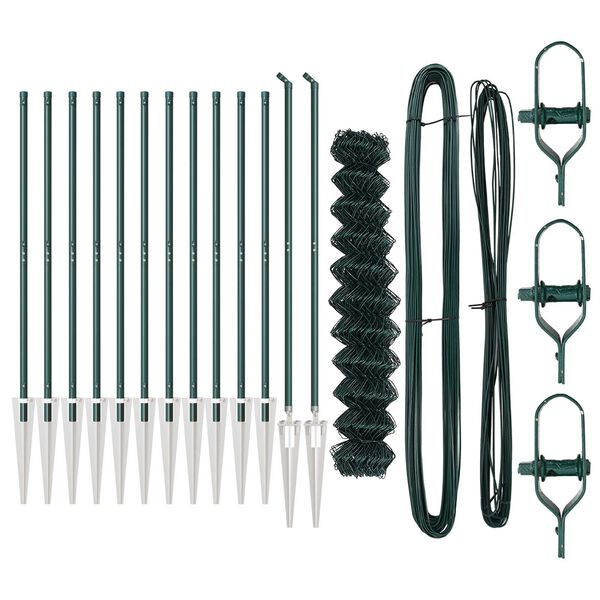 vidaXL Poteau de cl&ocirc;ture. Vert 1 x 25 m (maille 60 x 60 mm) Acier