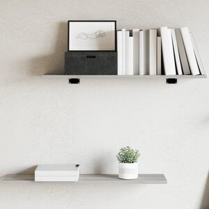 vidaXL &Eacute;tag&egrave;res murales 4 pcs sonoma gris 80x20x1,5 cm bois ing&eacute;nierie