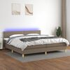 vidaXL Sommier &agrave; lattes de lit et matelas et LED Taupe 200x200cm Tissu