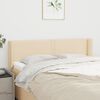 vidaXL T&ecirc;te de lit avec oreilles Cr&egrave;me 147x16x78/88 cm Tissu