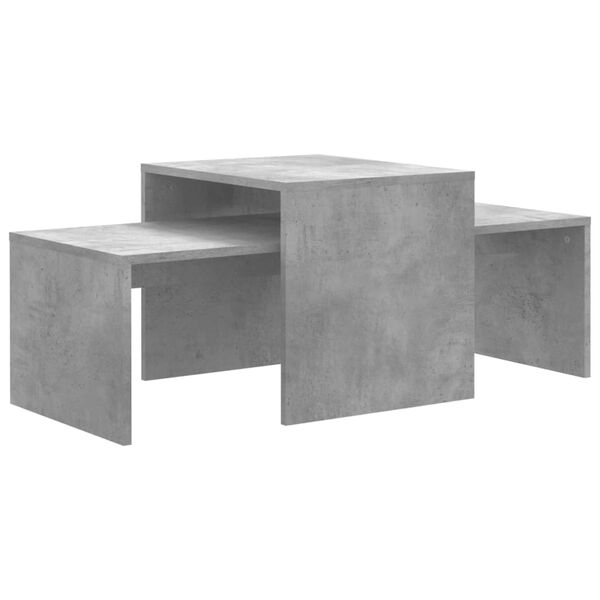 vidaXL Ensemble de table basse Gris béton 100x48x40 cm Bois ingénierie