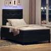 vidaXL Lit &agrave; ressorts avec matelas avec LED Noir 120 x 190 cm tissu