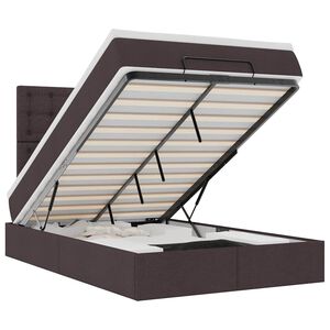 VidaXL Cadre de lit ottoman avec matelas marron fonc&eacute; 120x190 cm tissu