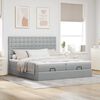 VidaXL Cadre de lit ottoman et matelas gris clair 160x200cm tissu