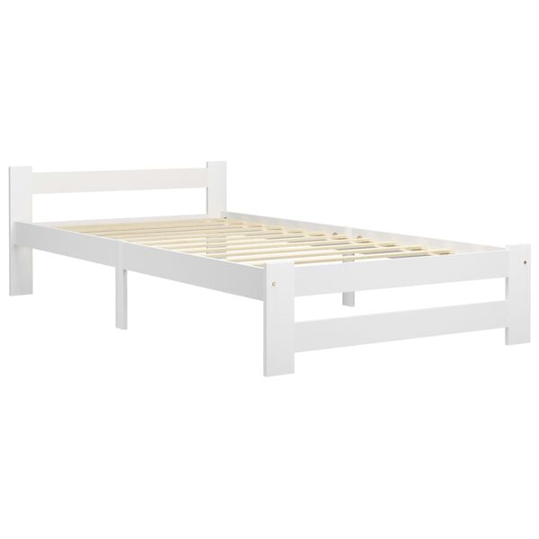 vidaXL Cadre de lit sans matelas blanc bois massif 100x200 cm