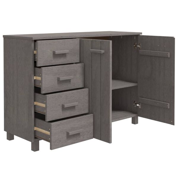 vidaXL Buffet HAMAR Gris clair 113x40x80 cm Bois massif de pin