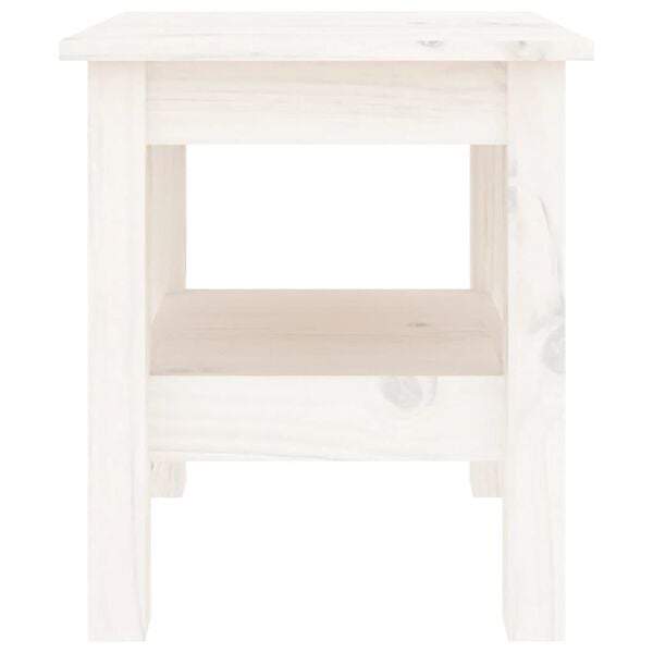 vidaXL Table basse Blanc 35x35x40 cm Bois massif de pin